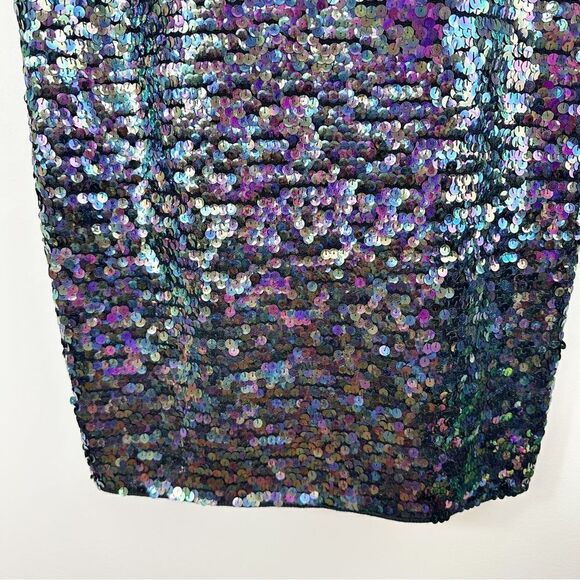 Bird by Juicy Couture Wool Knit Mermaid Sequin Dress w/Flutter Sleeve Sz Large - Picture 6 of 14